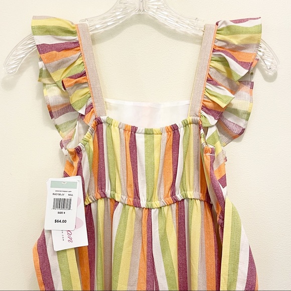 BONNIE JEAN Multi Striped Flare Jumpsuit - Picture 6 of 10